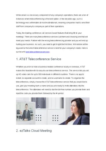 5 Best Teleconference Services