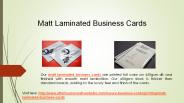 Matt Laminated Business Cards