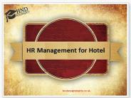 HR Management for Hotel