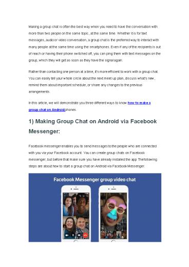 How to Make A Group Chat on Android with Three Ways