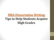 MBA Dissertation Writing Tips
