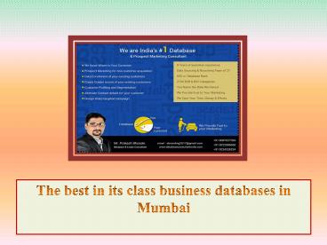 The best in its class business databases in Mumbai