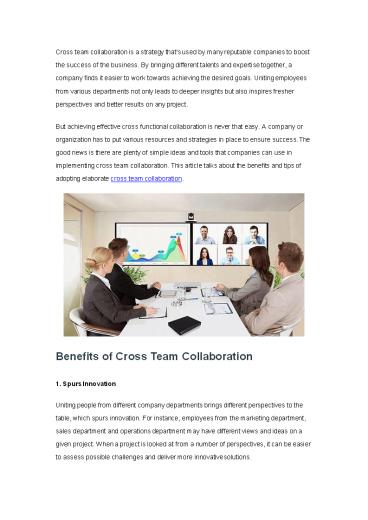Top Ways to Improve Cross Team Collaboration