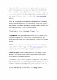 5 Platforms to Host Online Video Meetings