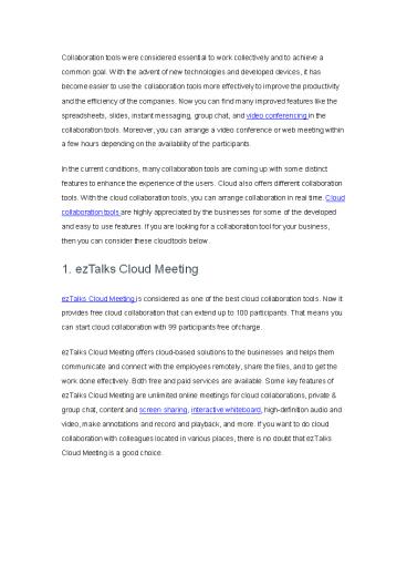 7 Best Cloud Collaboration Tools