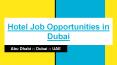Find Suitable Hotel Jobs Opportunities In Dubai PowerPoint PPT Presentation