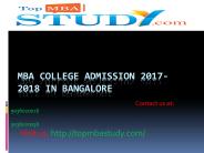 MBA TOP COLLEGE ADMISSION 2017-2018 IN BANGALORE