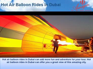 Hot Air Balloon Rides in Dubai