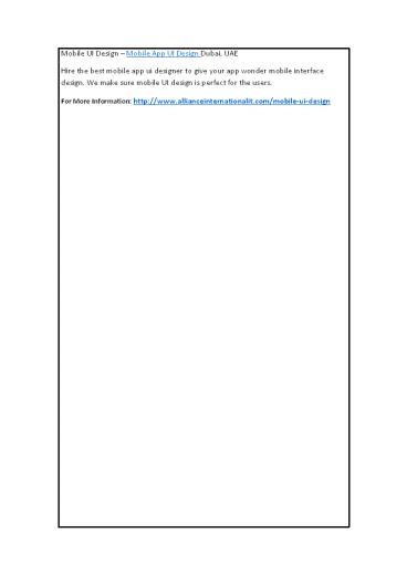 Mobile App UI Design