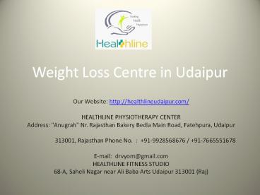Weight Loss Centre in Udaipur