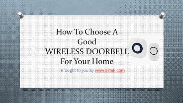 Liztek Portable Wireless Doorbell kit