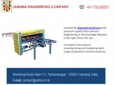 Checkout Plywood Machinery