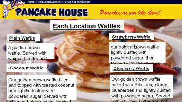 Old Fashioned Pancake House | Original Pancake House