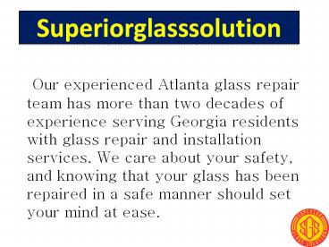 Window glass replacement Atlanta