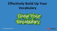 Effectively Build Up Your Vocabulary