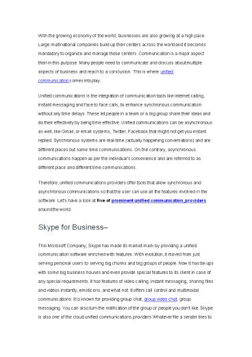 5 Prominent Unified Communications Providers