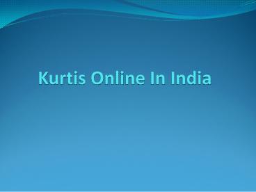 Kurtis Online in India