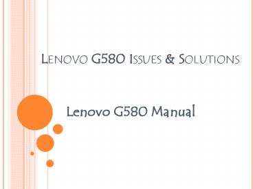 Lenovo Essentials G580 laptop quick issues and its solutions