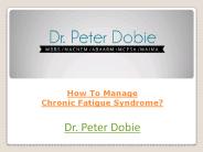 How To Manage Chronic Fatigue Syndrome?