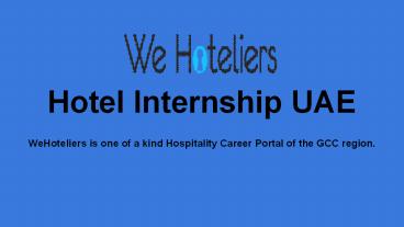Choose Best Hotel Internship UAE Training Program