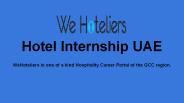 Choose Best Hotel Internship UAE Training Program