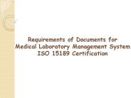 Requirements of iso 15189 documents