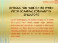 Options for foreigners when incorporating company in Singapore PowerPoint PPT Presentation