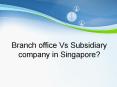 Branch office Vs Subsidiary company in Singapore? PowerPoint PPT Presentation