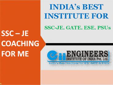 SSC JE Coaching For Mechanical Engineering - Eii