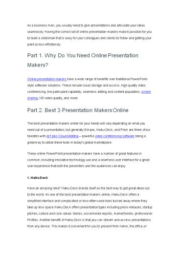 3 Online Presentaion Makers