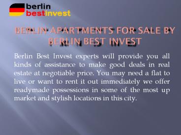 Apartments for Sale by Berlin Best Invest
