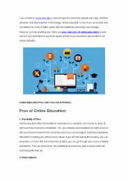 The Pros and Cons of Online Education