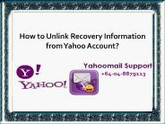 How to Unlink Recovery information from Yahoo Account?