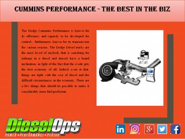Cummins Performance - The Best in the Biz