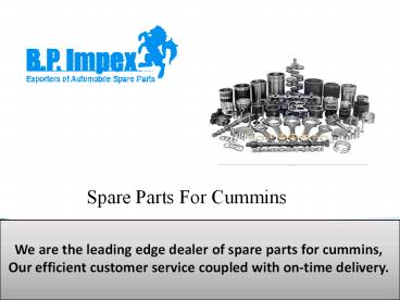 Spare Parts For Cummins From India