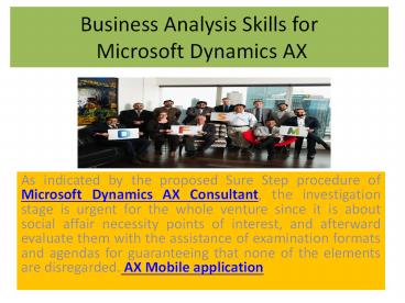Business Analysis Skills for Microsoft Dynamics AX