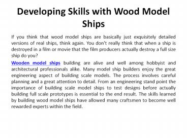 Wooden model ships