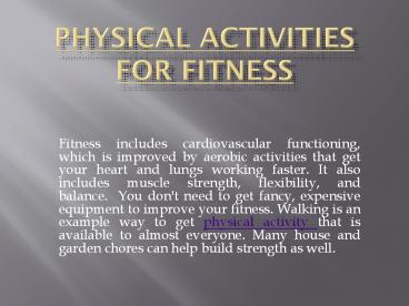 physical activities for fitness