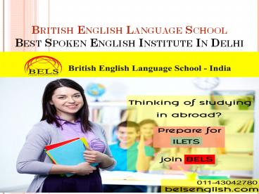 best spoken English institute in Delhi
