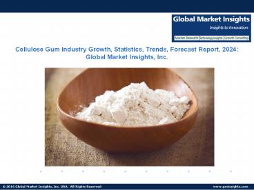 Cellulose Gum Industry Growth, Statistics, Trends, Forecast Report, 2024