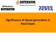 Significance of diesel generators in Real Estate