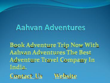 Aahvan Adventures