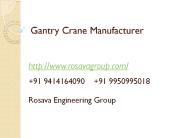 Gantry Crane Manufacturer