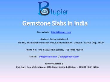 Gemstone Slabs in India