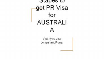 Steps to get PR VISA for Australia