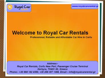 Welcome to Royal Car Rentals