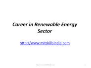 Career in Renewable Energy Industry