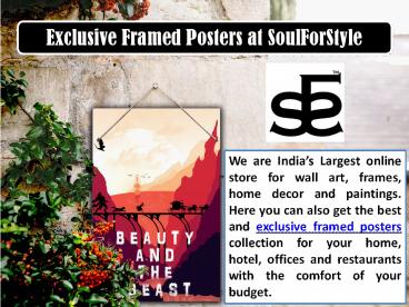 Exclusive Framed Posters at SoulForStyle