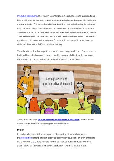 Uses of Interactive Whiteboard in Education