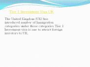 Tier 1 investor visa UK